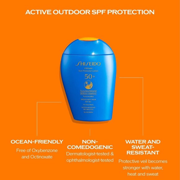 2 PACK Shiseido Ultimate Sun Protector Lotion Synchro Shield SPF50+ 5floz/150ml - Picture 3 of 4